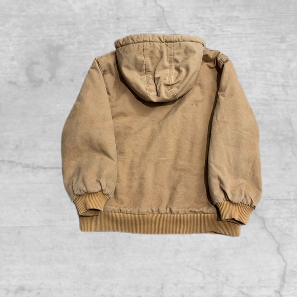 Carhartt Jacket Youth Boys M (10-12) Brown Quilt Lined Duck Canvas Hooded - Picture 3 of 9